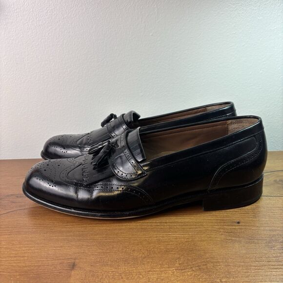 Bostonian Loafers Mens 11 M Black Leather Kiltie Tassel Wingtip Dress Shoes main image 9